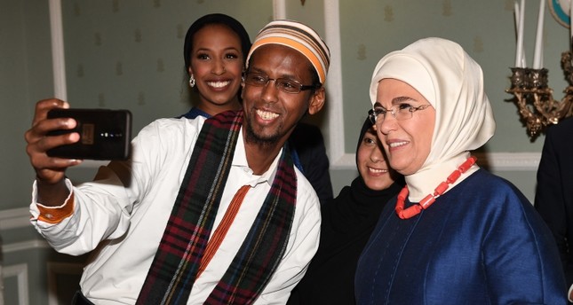 First lady meets parliamentarians, Somali diaspora in London